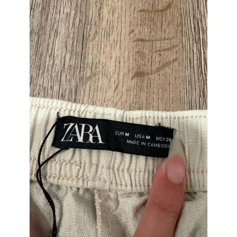 ZARA Women’s Linen Blend Pants Size Medium